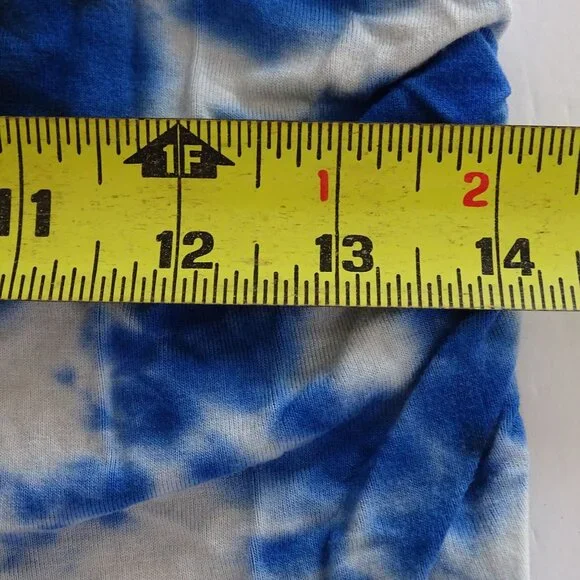 Cato Blue Tie Dye Maxi Tank Dress Women Size MP Slits Strappy Neckline Ruched - Picture 11 of 12